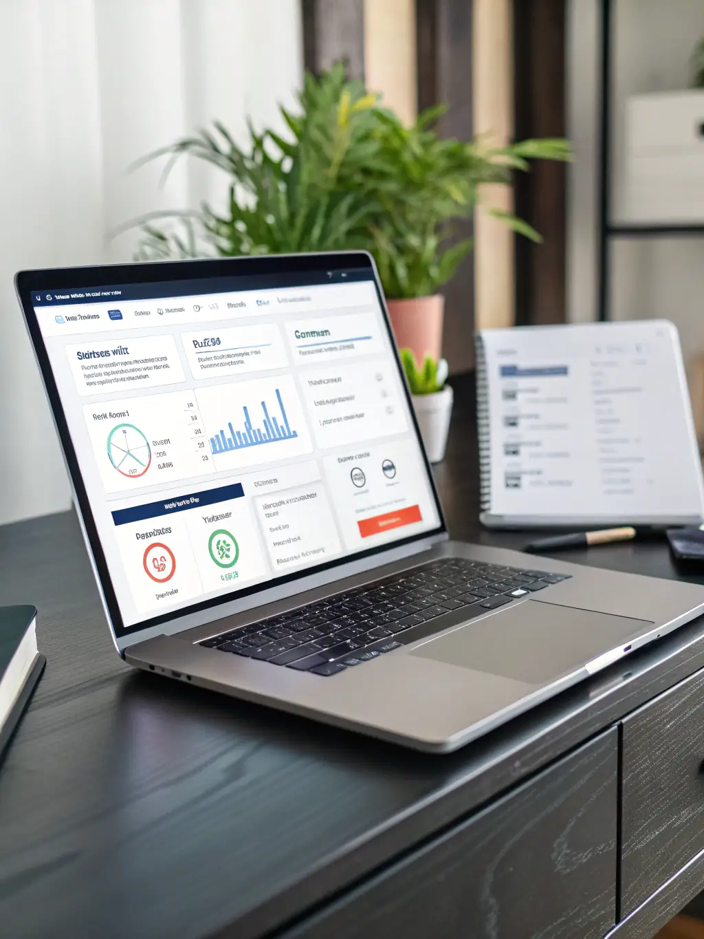 A laptop displaying advanced cybersecurity software, highlighting Virtue Technology Solutions' commitment to protecting client data.